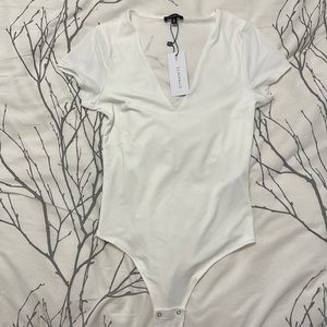 White V-Neck Bodysuit